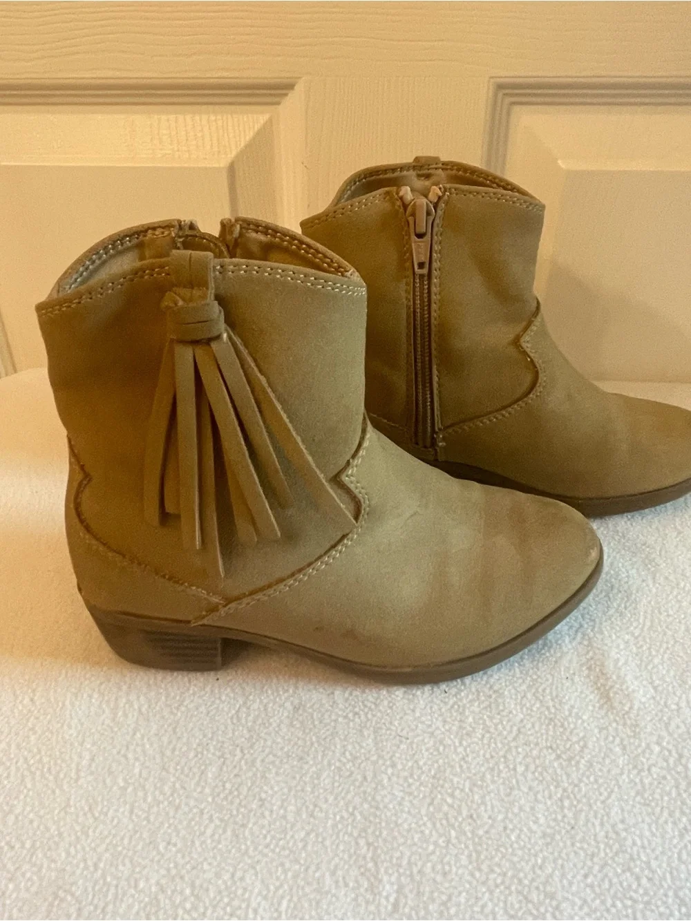 Sonoma Tan Suede Ankle Booties with Side Zip